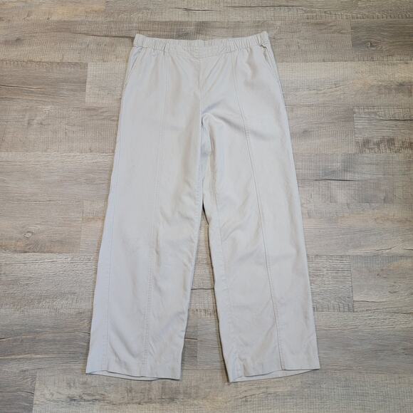 J Jill Purejill Wide Leg Pull On Pants Size Medium Tencel Cotton Blend Elastic - Picture 1 of 11